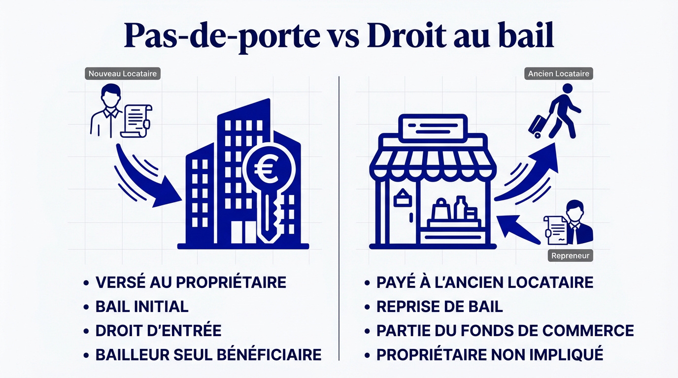 Comparaison entre pas-de-porte et droit au bail