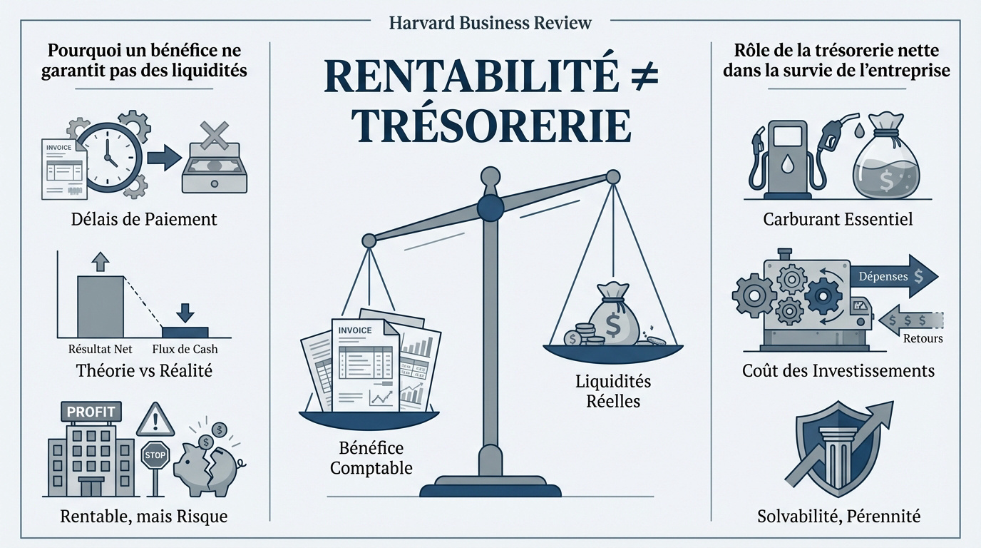 Graphique comparant rentabilité et trésorerie